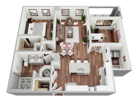 1D Floor Plan at Magnolia Square, Naples